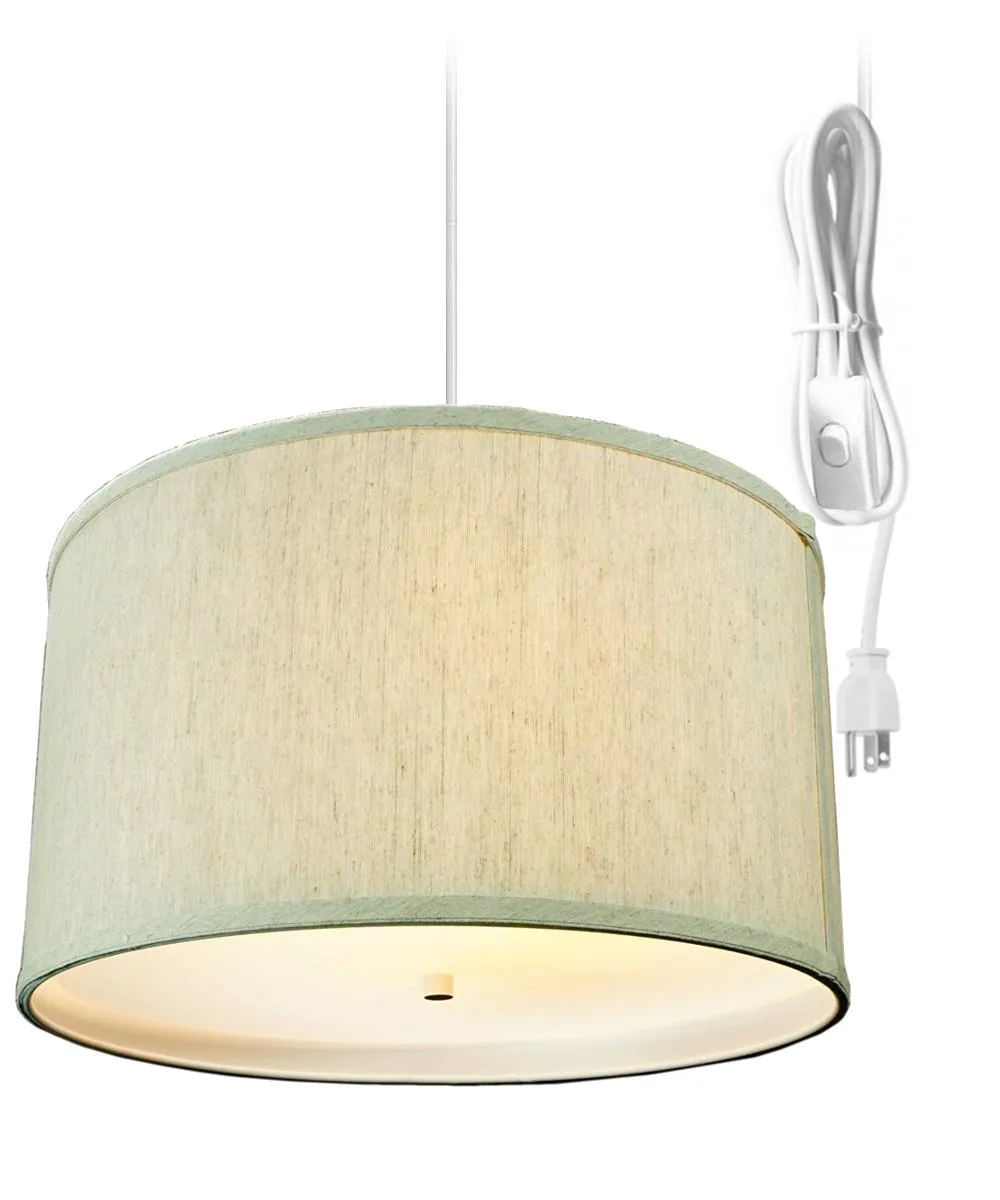Home Concept Home Concept Textured Oatmeal 2-Light Swag Plug-In Pendant 16" 17' Cord — product photo