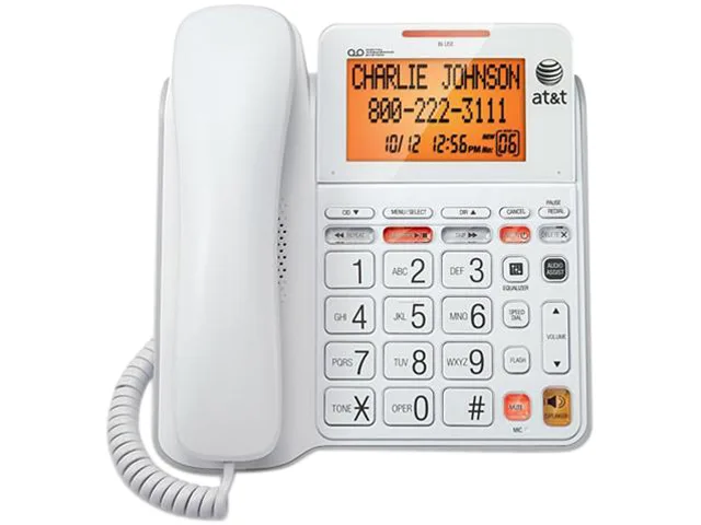 vtech vtech CL4940 corded phone with answering system, white — product photo