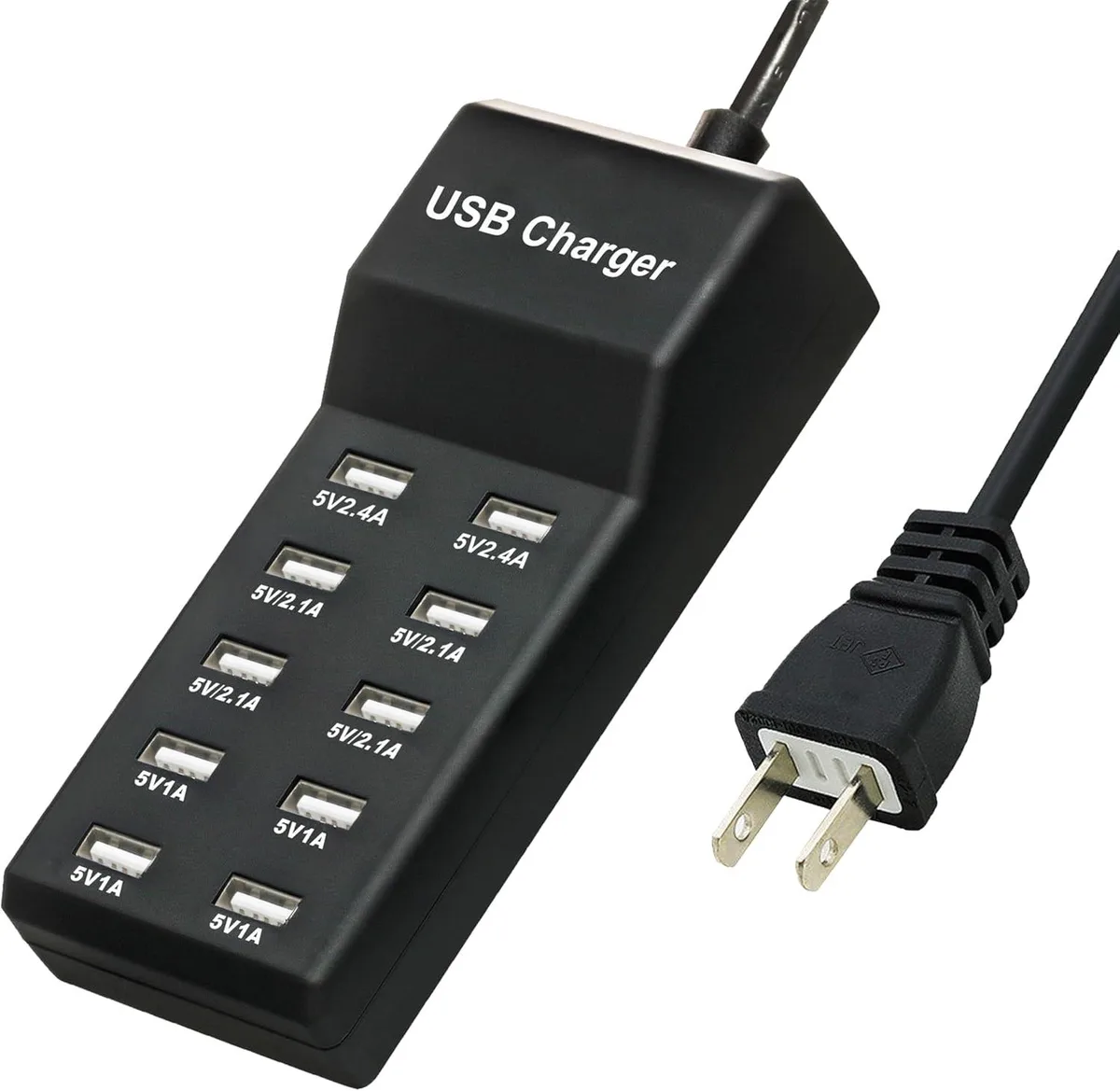 KINGARD KINGARD 50W 10-Port USB Charging Station Black — product photo