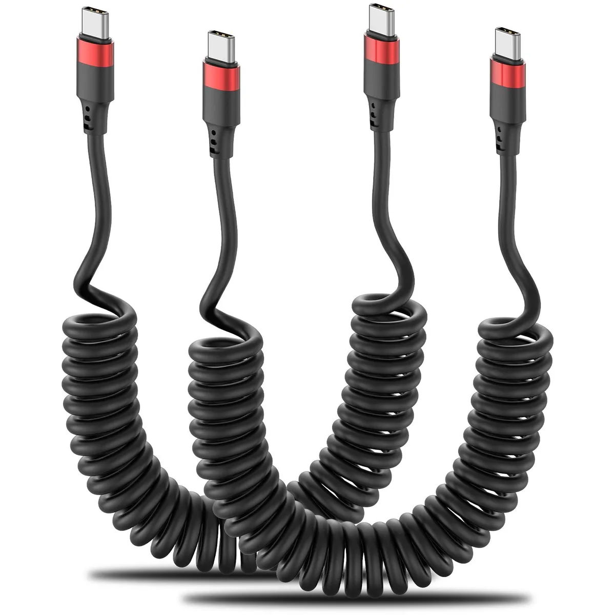  Bkduice Samsung Gala USB-C to USB-C Coiled Cable 3ft 60W 2-Pack — product photo
