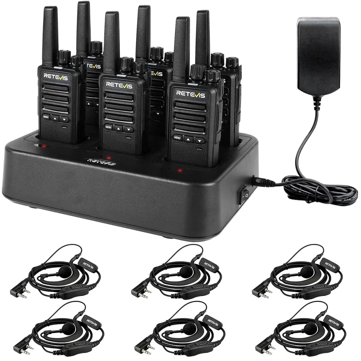 KEHIPI KEHIPI RT68B two-way radio 6-pack 16ch 30h standby 6-way charger — product photo