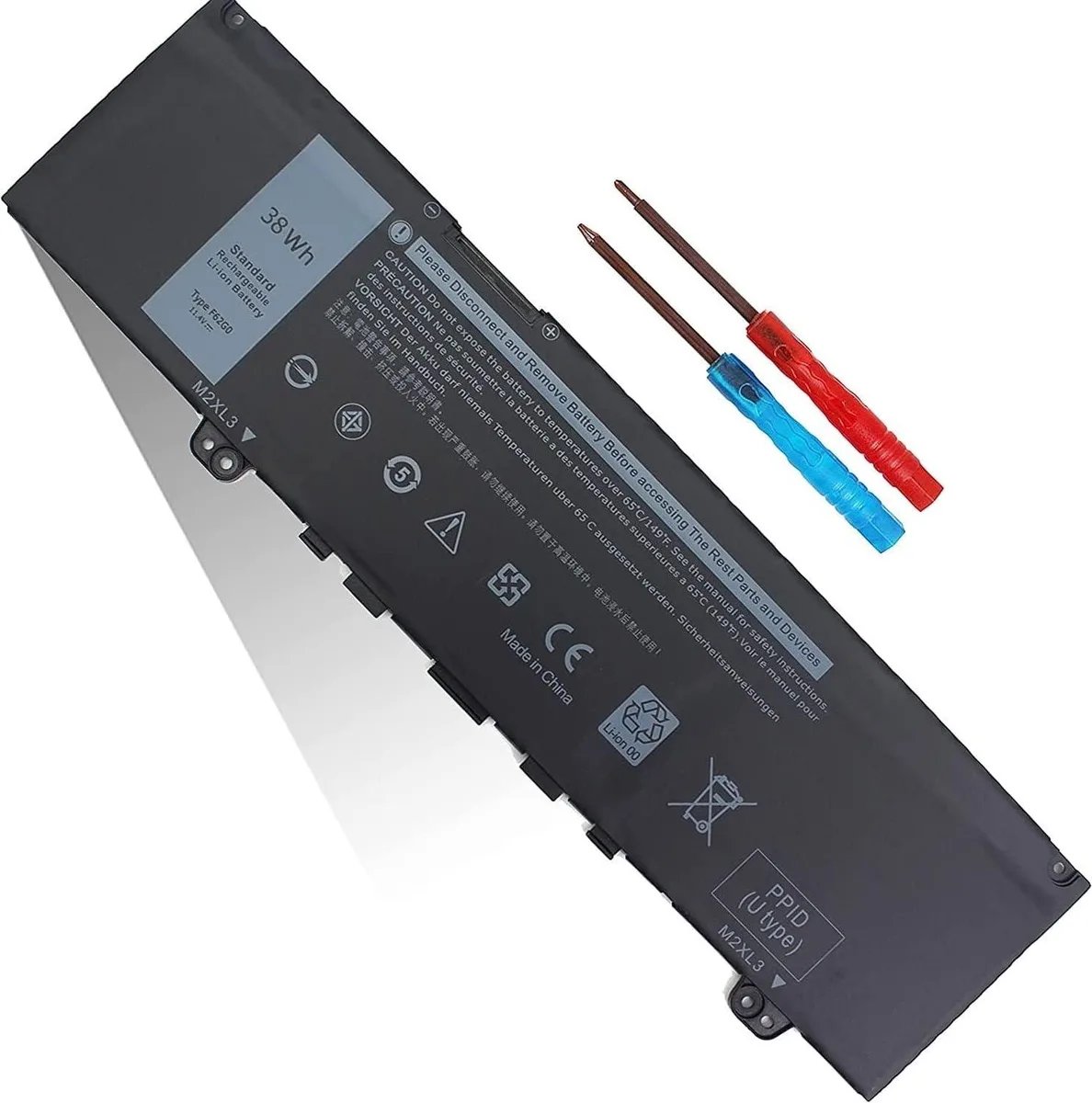 NShi NShi F62G0 38Wh 11.4V laptop battery for Dell Inspiron 13 7000 7373 7386 7370 7380 5370 Vostro 5370 — product photo