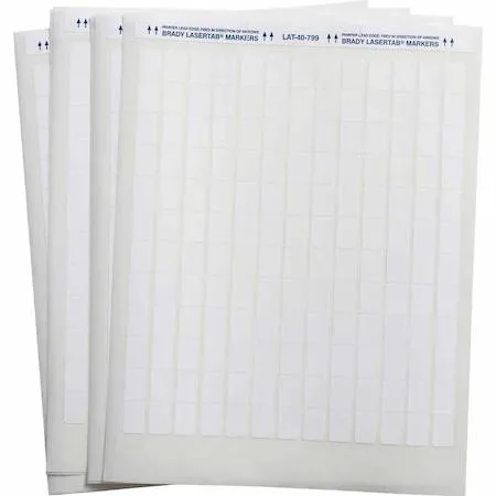 Brady Brady LaserTab Polyamide Coated Nylon Cloth Labels 0.75 in H x 0.5 in White — product photo