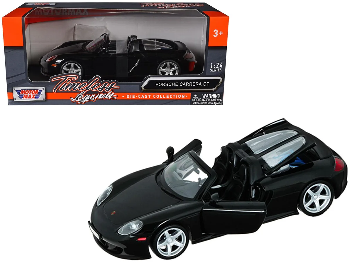 MOTORMAX MOTORMAX Porsche Carrera GT Black 1/24 Diecast Car Model — product photo