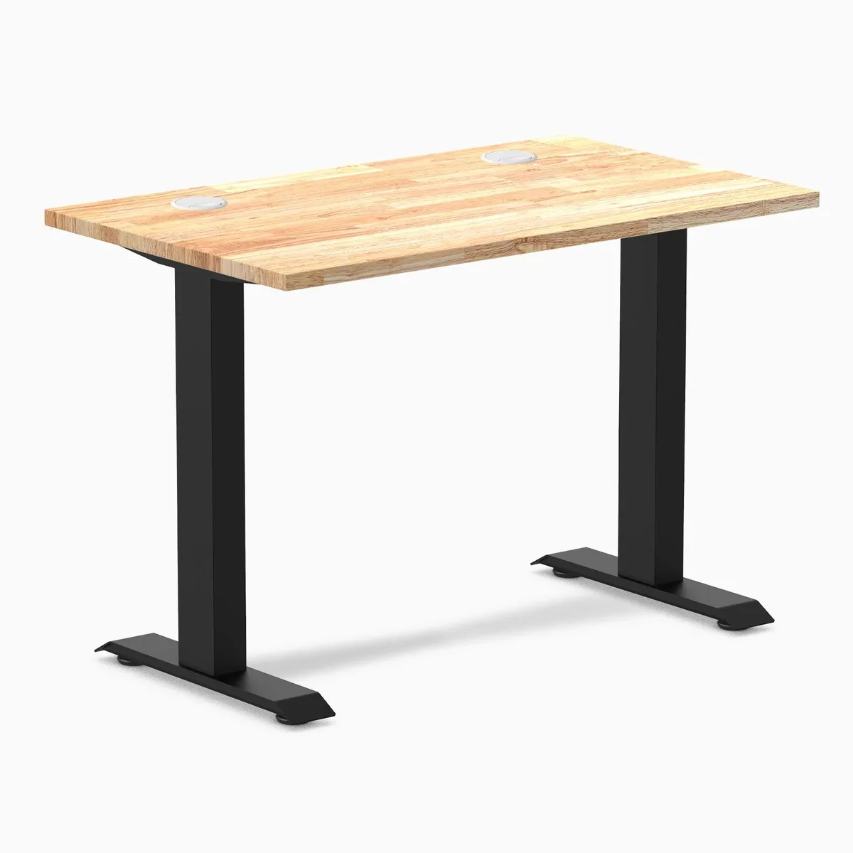 Desky Desky Zero Mini Rubberwood Desk Natural Matte Black 32 x 20 in — product photo