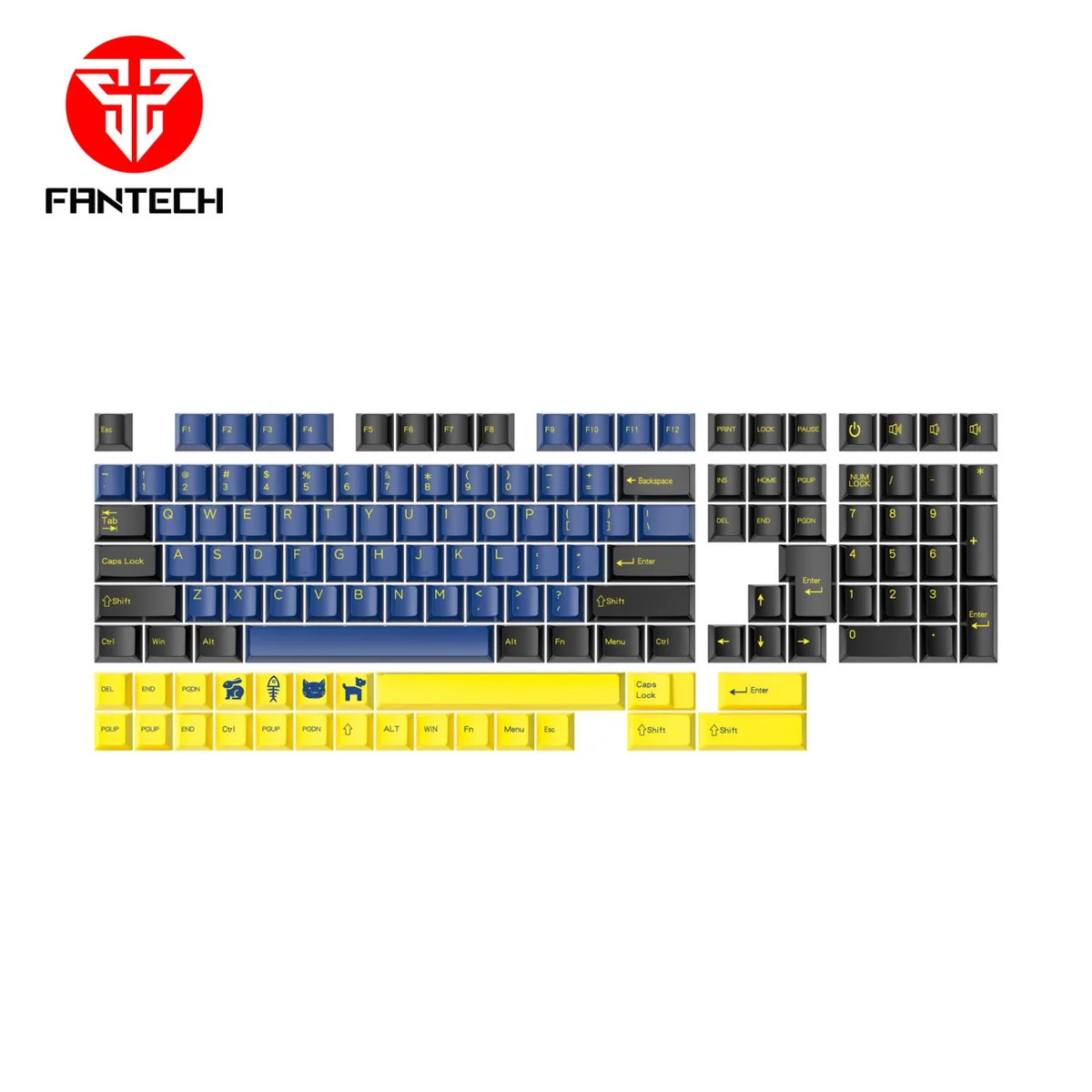 Fantech Fantech Keycap Set Cherry Profile PBT Double-Shot Grand Cobalt Black Blue 104-key — product photo