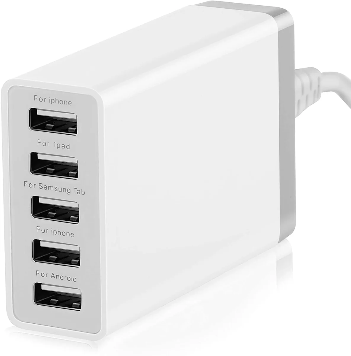 Pezin &amp; Hulin Pezin &amp; Hulin 5-Port Desktop Charger Mount Arctic White 50W 2.4A — product photo