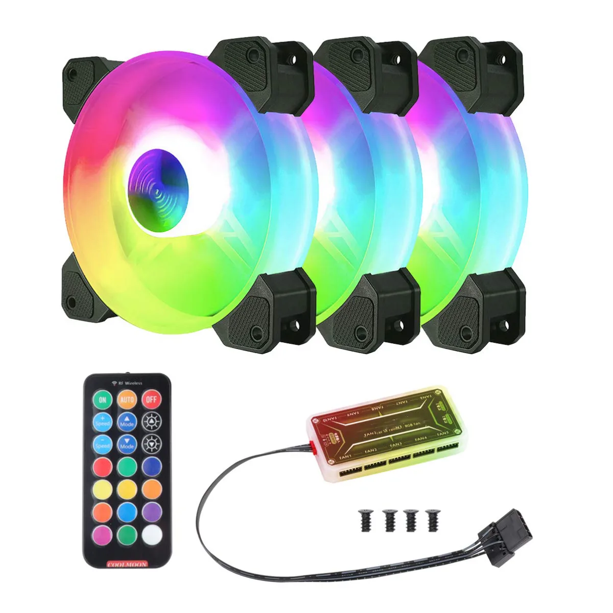 IHDAPP IHDAPP 3-Pack 120mm RGB Case Fans Quiet Computer Standard Controller — product photo