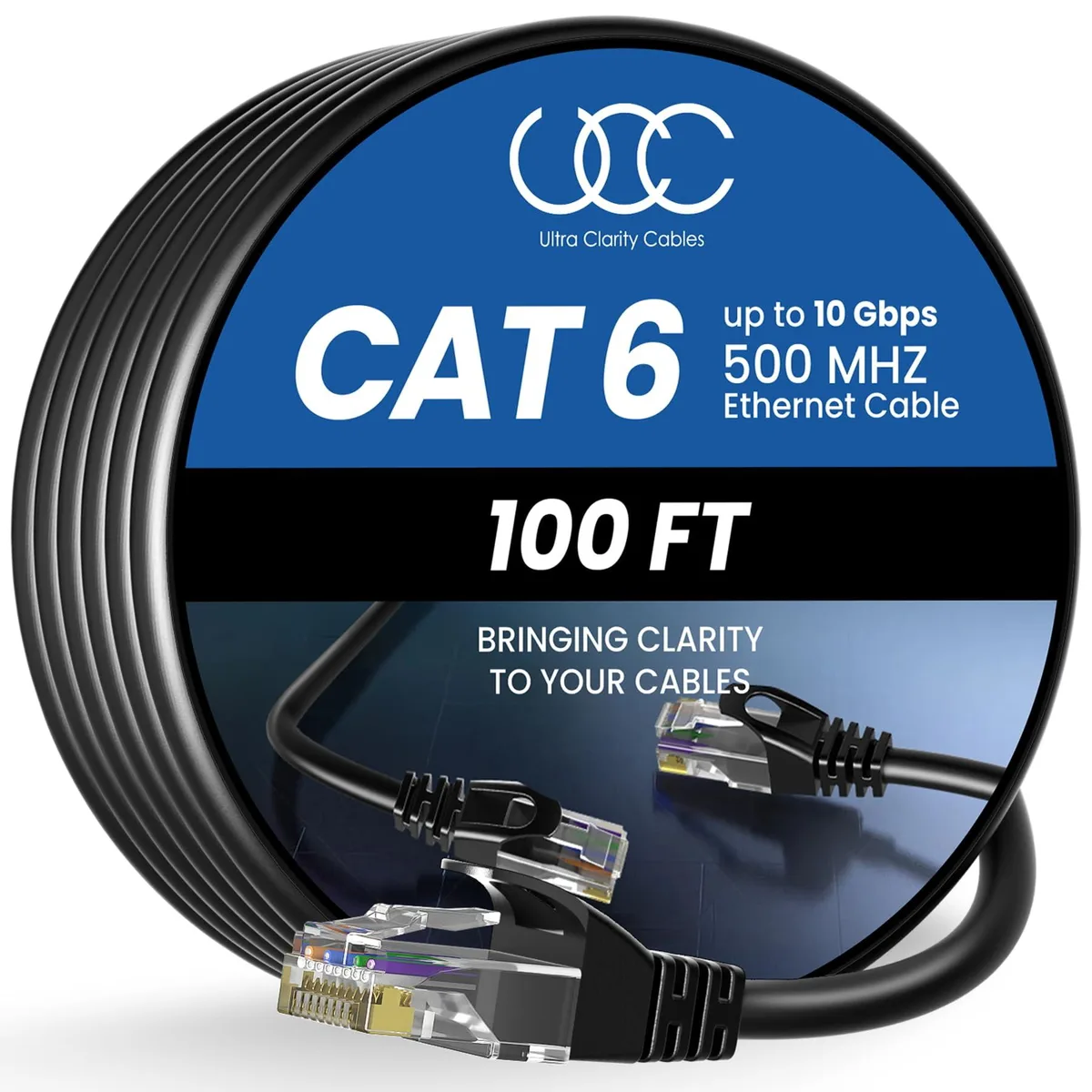  Ultra Clarity Cables Cat 6 Ethernet Cable 100 ft Black — product photo