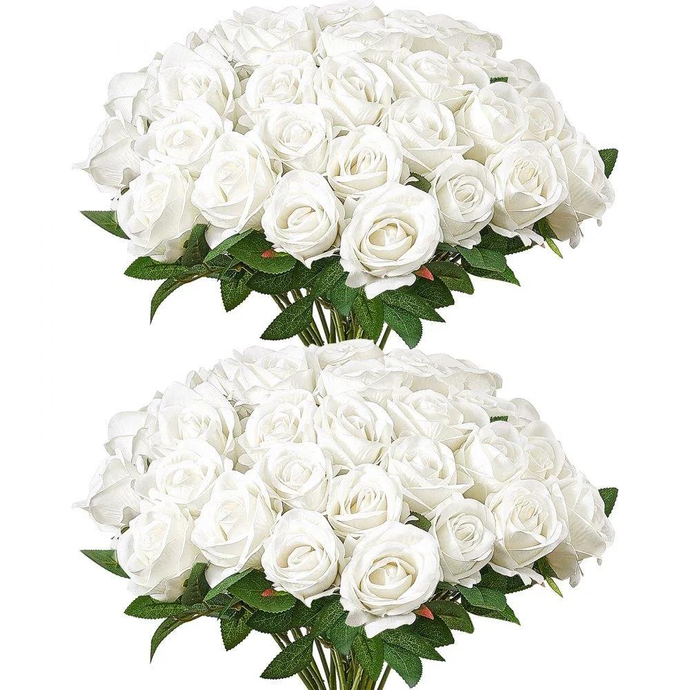VEVOR VEVOR 60 White Foam Roses 20" Floral Arrangement — product photo