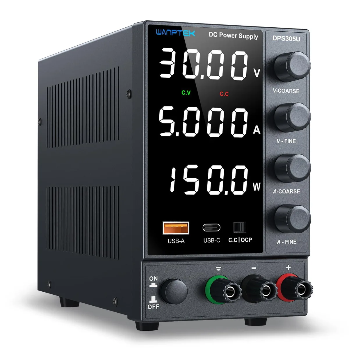  WANPTEK DPS 0-30V 0-5A Bench Power Supply with Encoder Knob — product photo