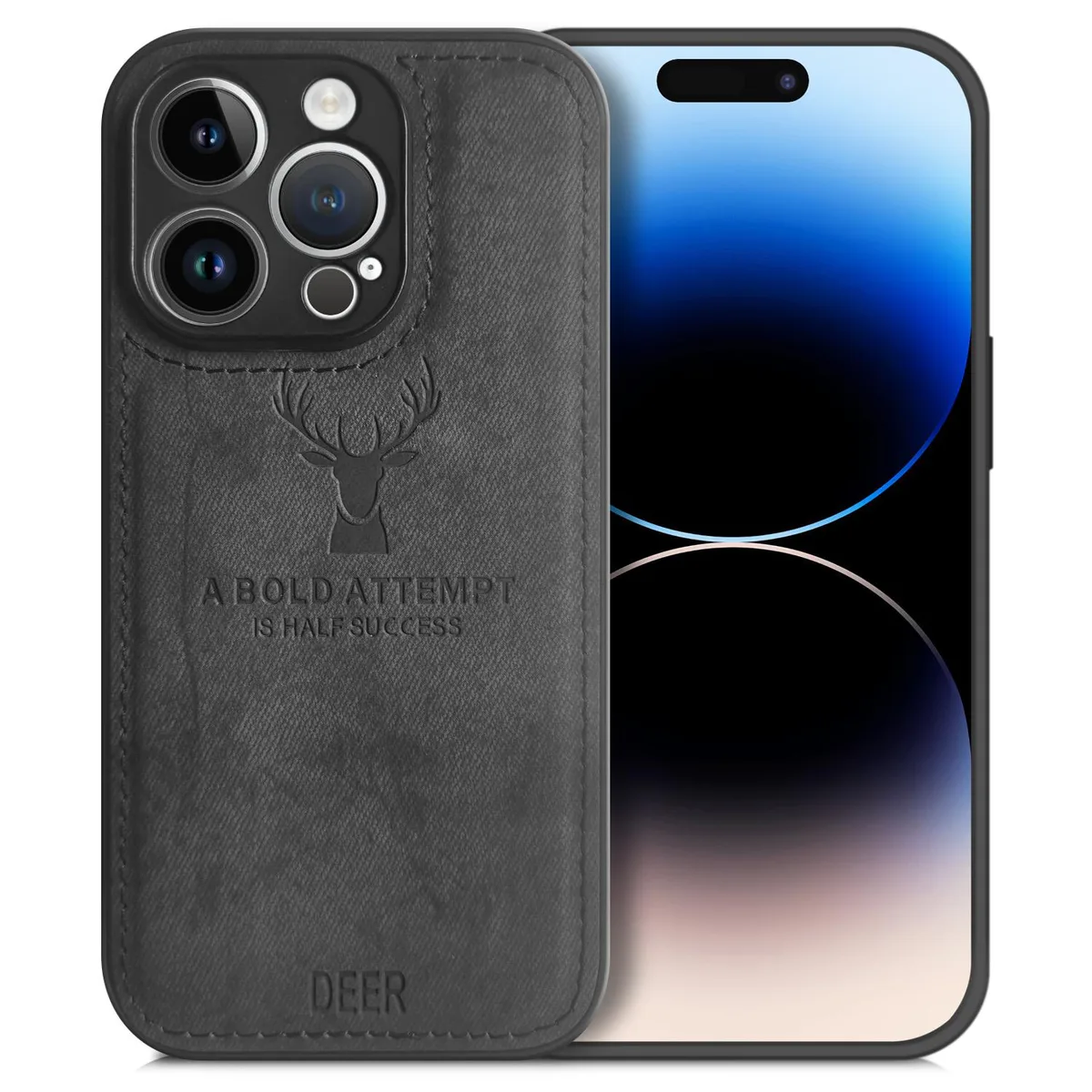 ALPHA DIGITAL INC ALPHA DIGITAL INC iPhone 14 Pro Max Soft Cloth TPU Bumper Case Black — product photo