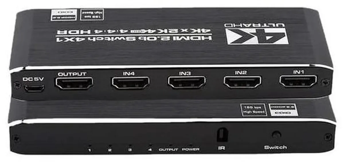 SMUGDESK SMUGDESK Torpedo Nova HDMI 2.0 4x1 Switch 4K@60Hz 18Gbps HDR10 Dolby Vision Atmos HDCP 2.2 IR Remote — product photo