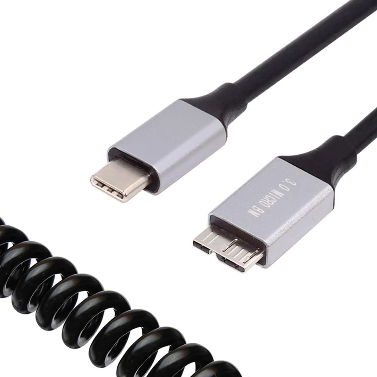Fervit Fervit USB-C to Micro-USB 3.0 coiled cable 100cm — product photo
