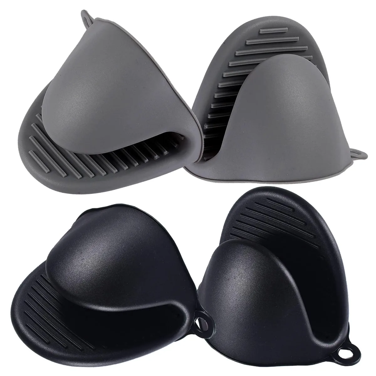 Acronde Mini Oven Gloves 2 Pairs Silicone Black Grey 446°F 230°C — product photo