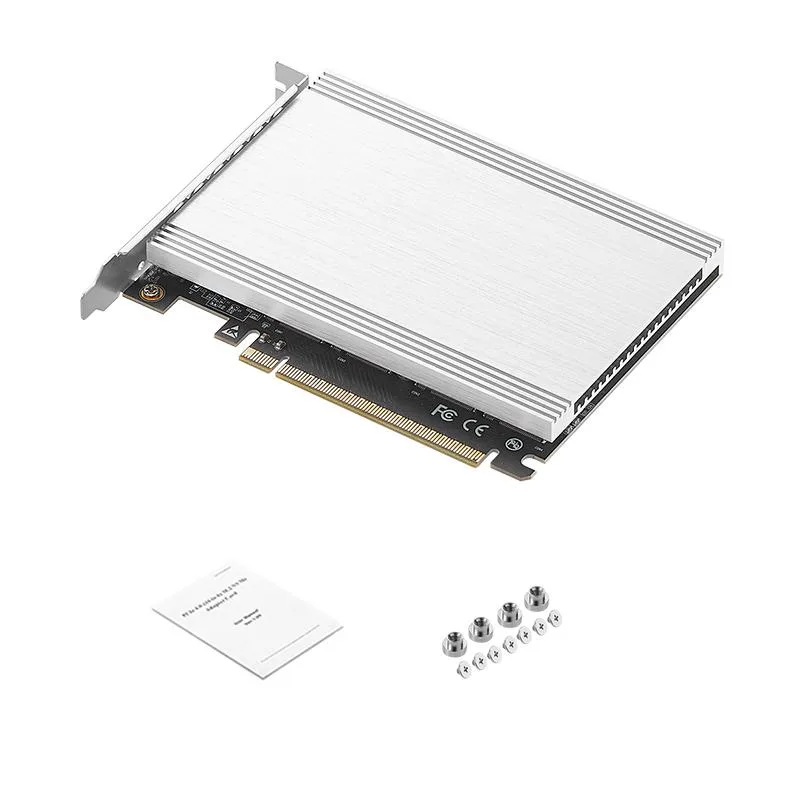 Werleo Werleo Quad M.2 PCIe 4.0 X16 Expansion Card Silver — product photo