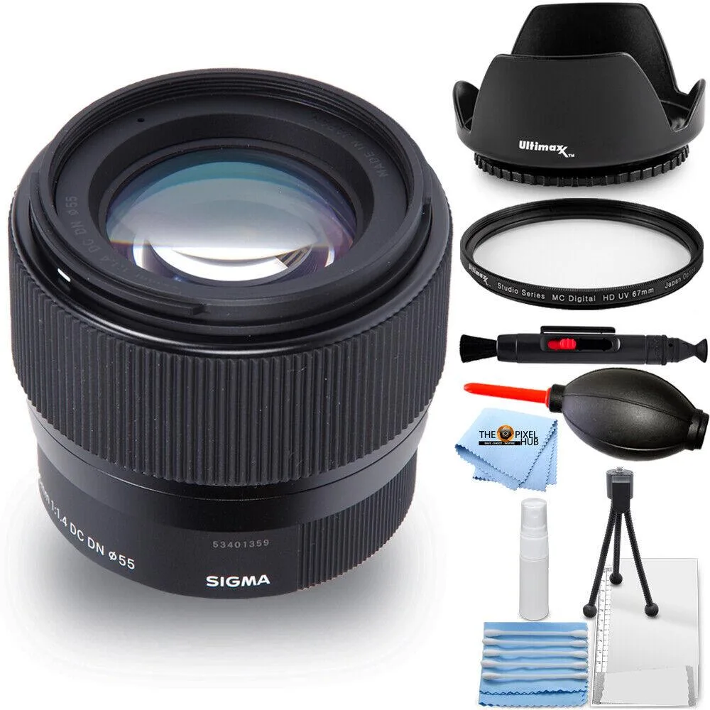 SIGMA Sigma 56mm f/1.4 DC DN Contemporary lens for Fujifilm X with 7-piece accessory kit — product photo