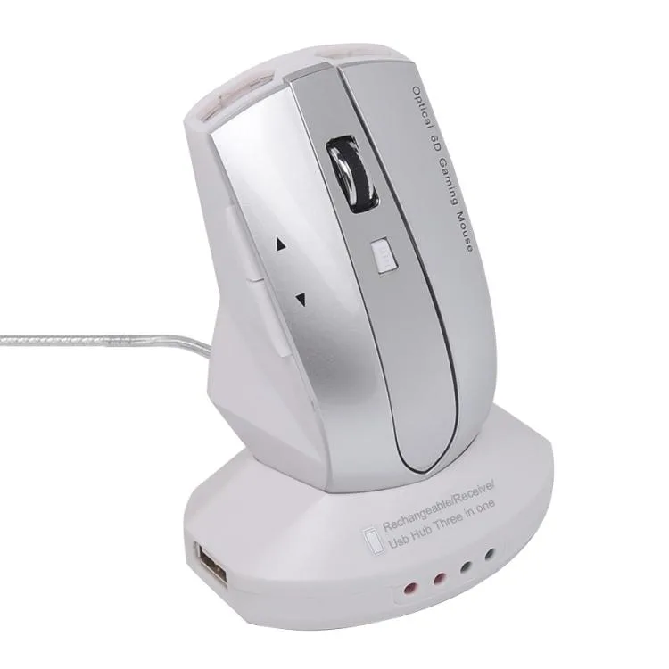 allentian allentian MZ-011 Wireless Mouse with USB Hub Silver — product photo