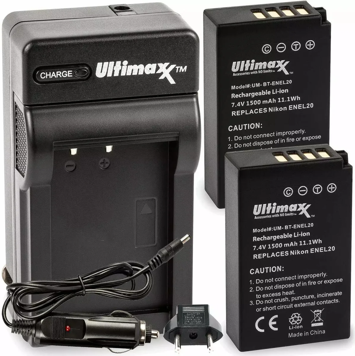 Ultimaxx Ultimaxx 2x EN-EL20 1500mAh Batteries & Charger — product photo