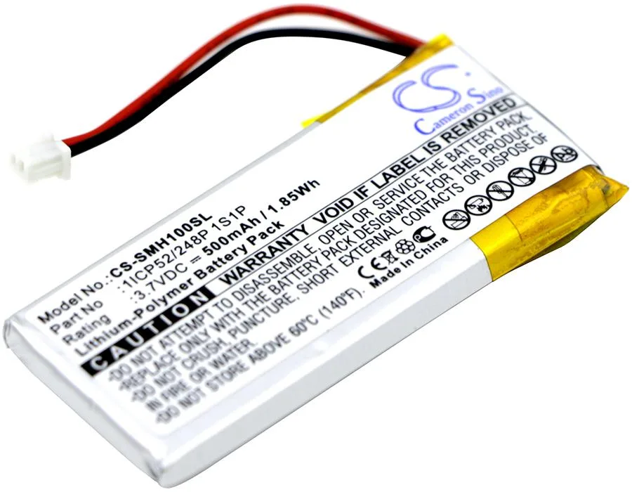 Centenex Electronics Centenex Electronics DS-CS-SMH100SL 3.7V 500mAh Li-Polymer Battery Black — product photo