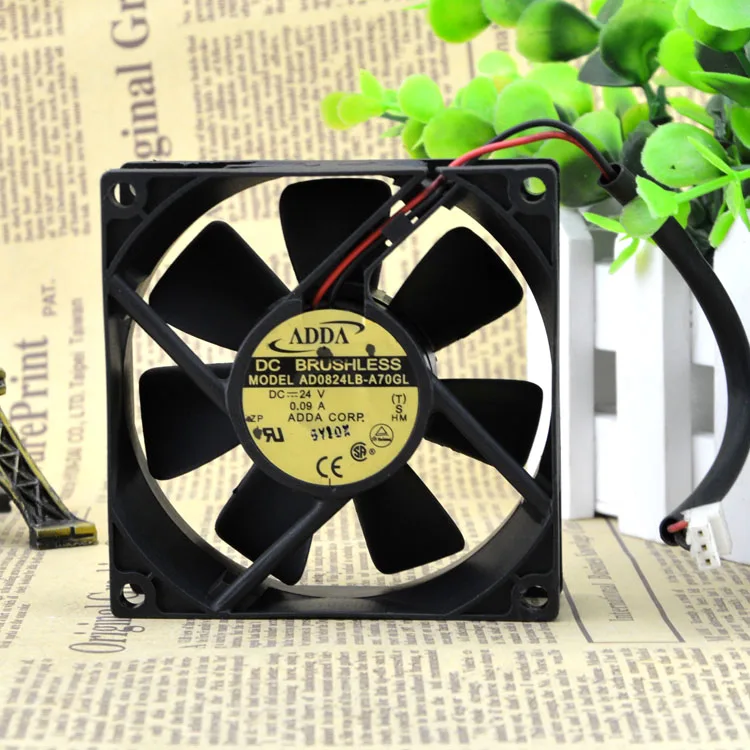 Fans Fans ADDA AD0824LB-A70GL 8025 8CM 24V 0.09A 2-wire inverter case fan — product photo