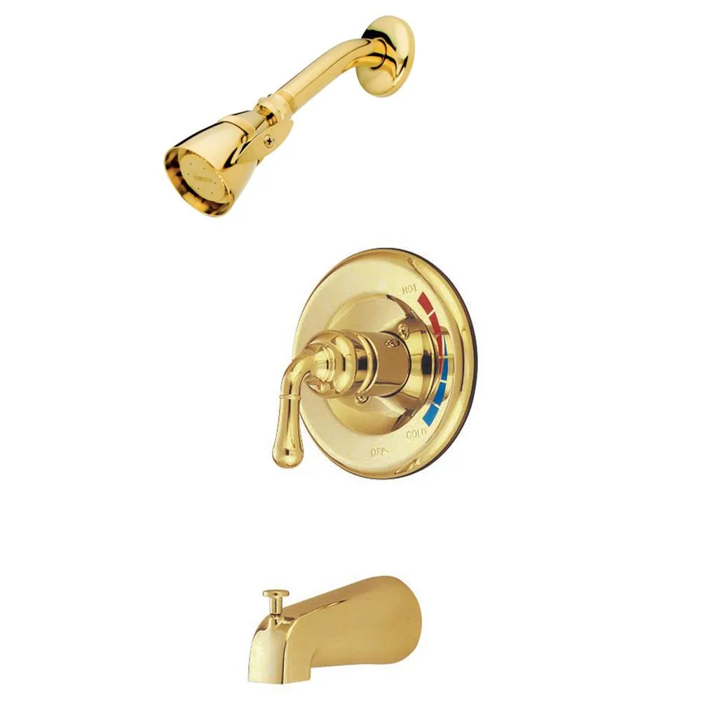 Polished brass widespread faucet with two cross handles and arched spout