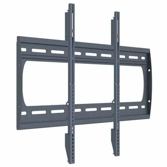 Low-profile flat wall mount, matte black finish, rectangular metal frame with mounting holes, model 4263
