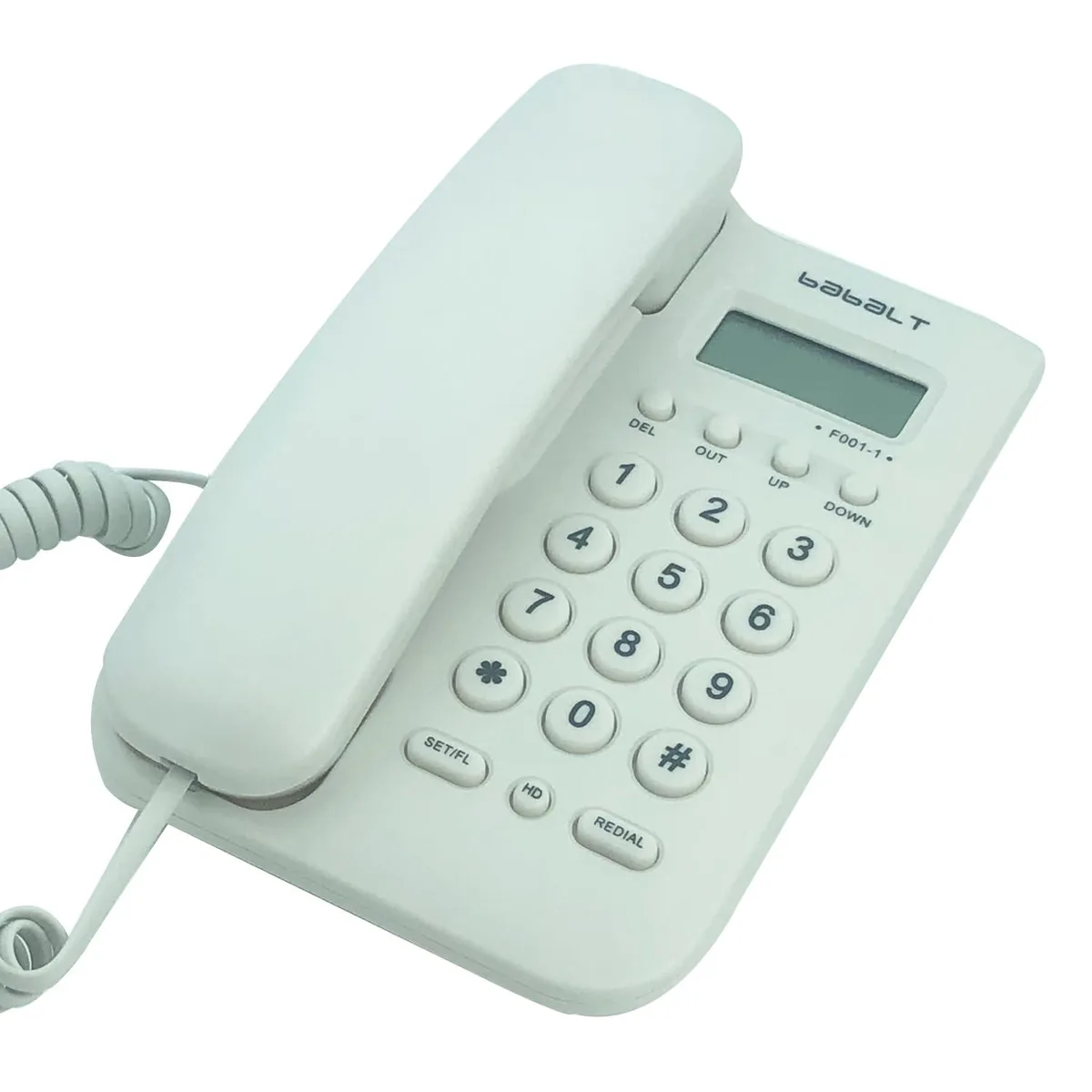  TelPal 300 corded phone, digital answering, caller ID, 50 incoming / 16 outgoing memory, white — product photo
