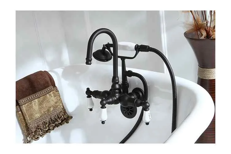 KINGSTON BRASS Kingston Brass CC9T5 Clawfoot Tub Filler With Hand Shower Oil Rubbed Bronze — product photo