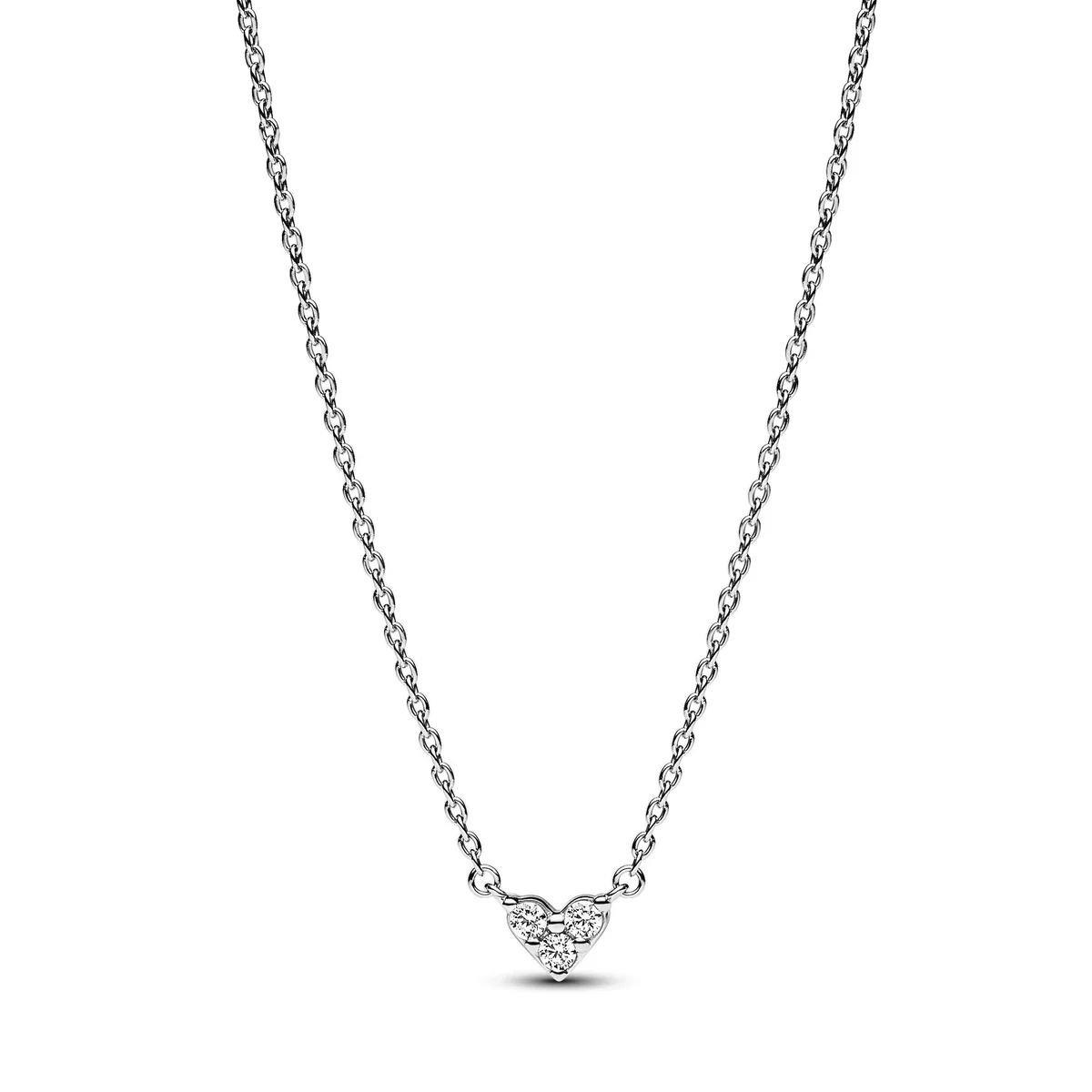 PANDORA PANDORA Triple Stone Heart Collier Necklace Silver Clear — product photo