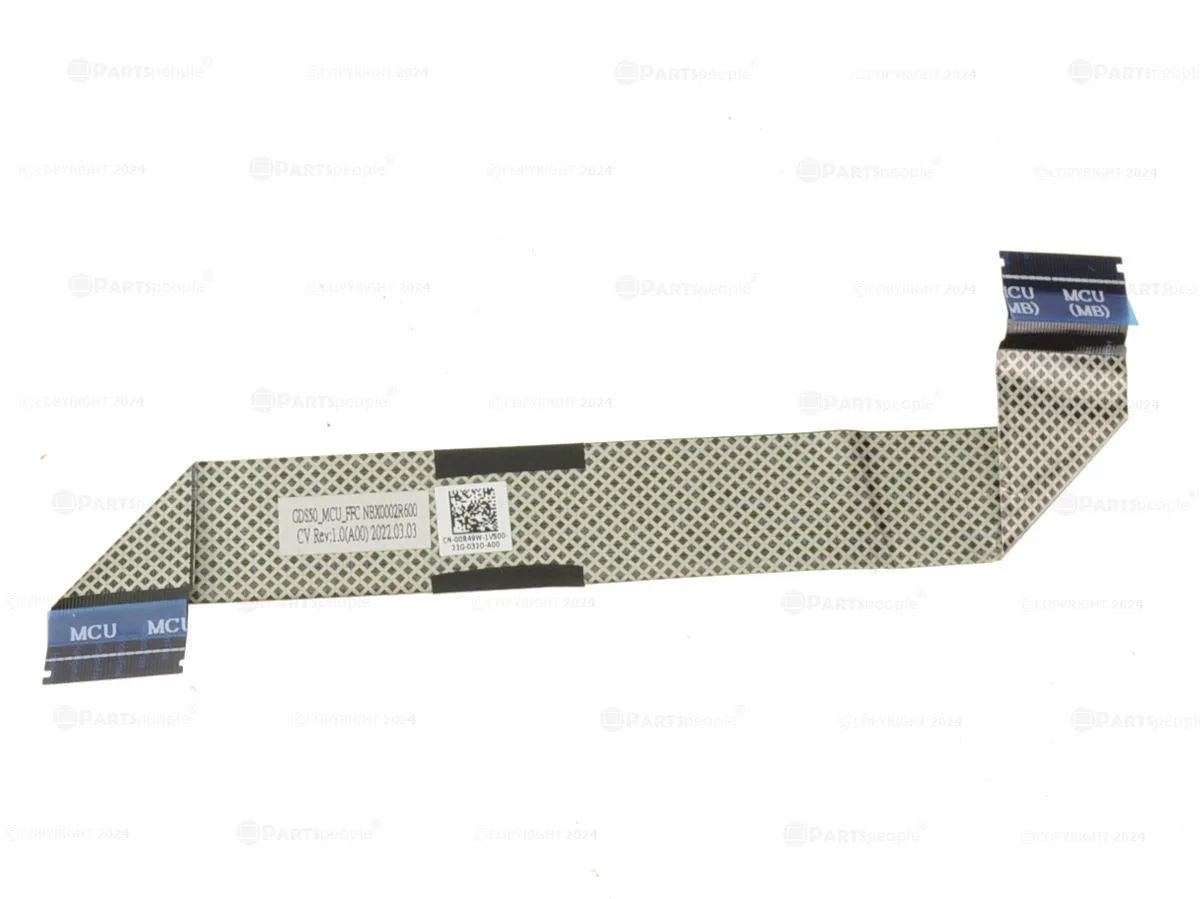 Flat beige ribbon cable with two connectors for Alienware x15 laptop keyboard MCU junction board