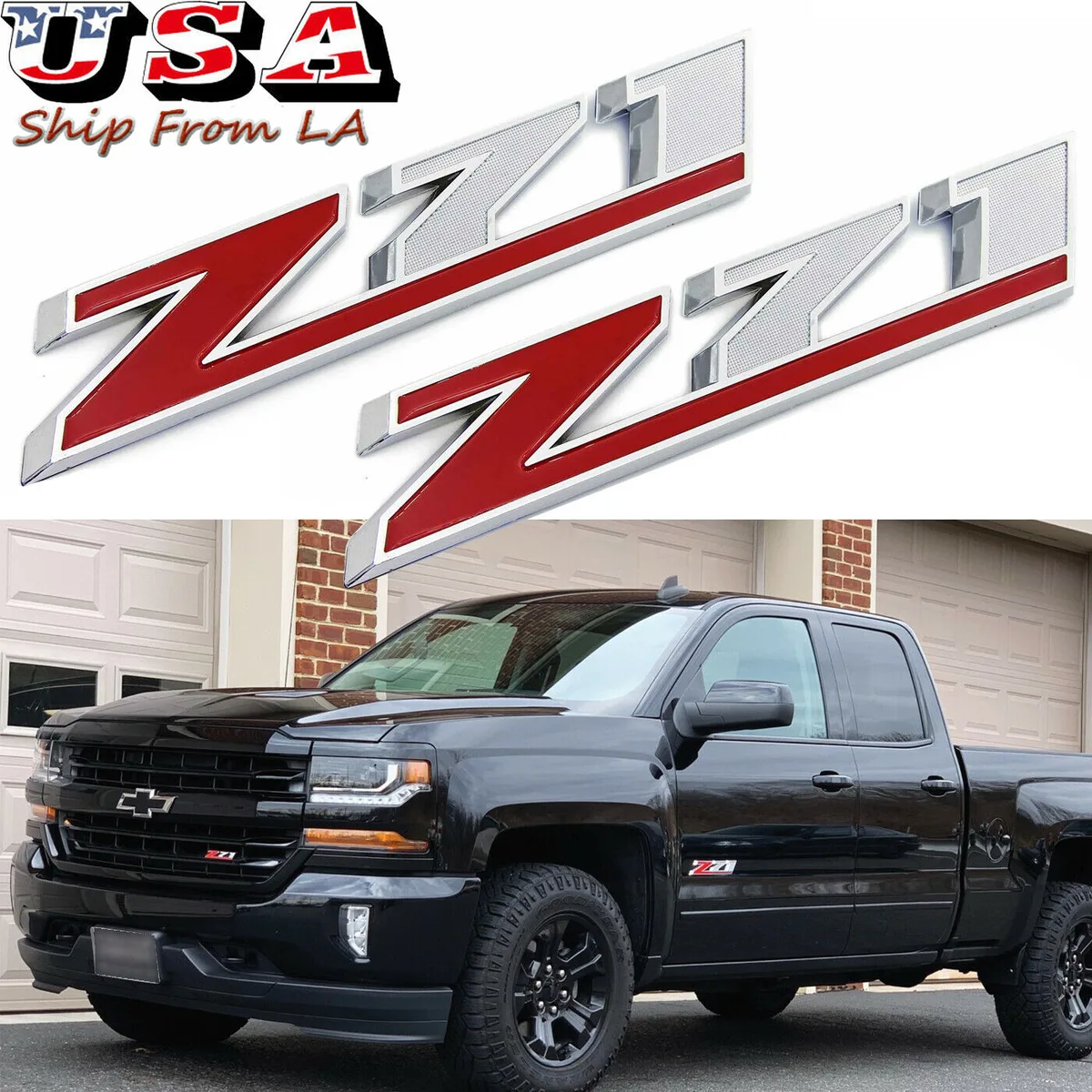 SIMPLEX TECHNOLOGY CO., LIMITED SIMPLEX TECHNOLOGY CO., LIMITED 2X Chrome Red Z71 Emblem 10.3inch 3D Badge Decal Sticker exterior care — product photo