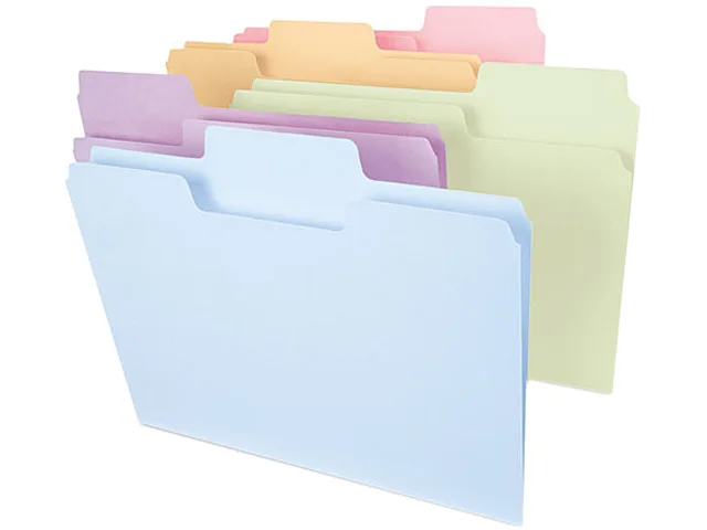 Smead Smead 11961 SuperTab File Folders 1/3 Cut Top Tab Letter Assorted Colors 100 per pack — product photo