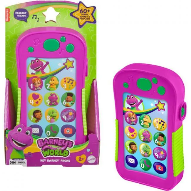 Fisher-Price Fisher-Price HYH04 Hey Barney Musical Phone 60+ Songs 12 Buttons 4 Sing-Along — product photo