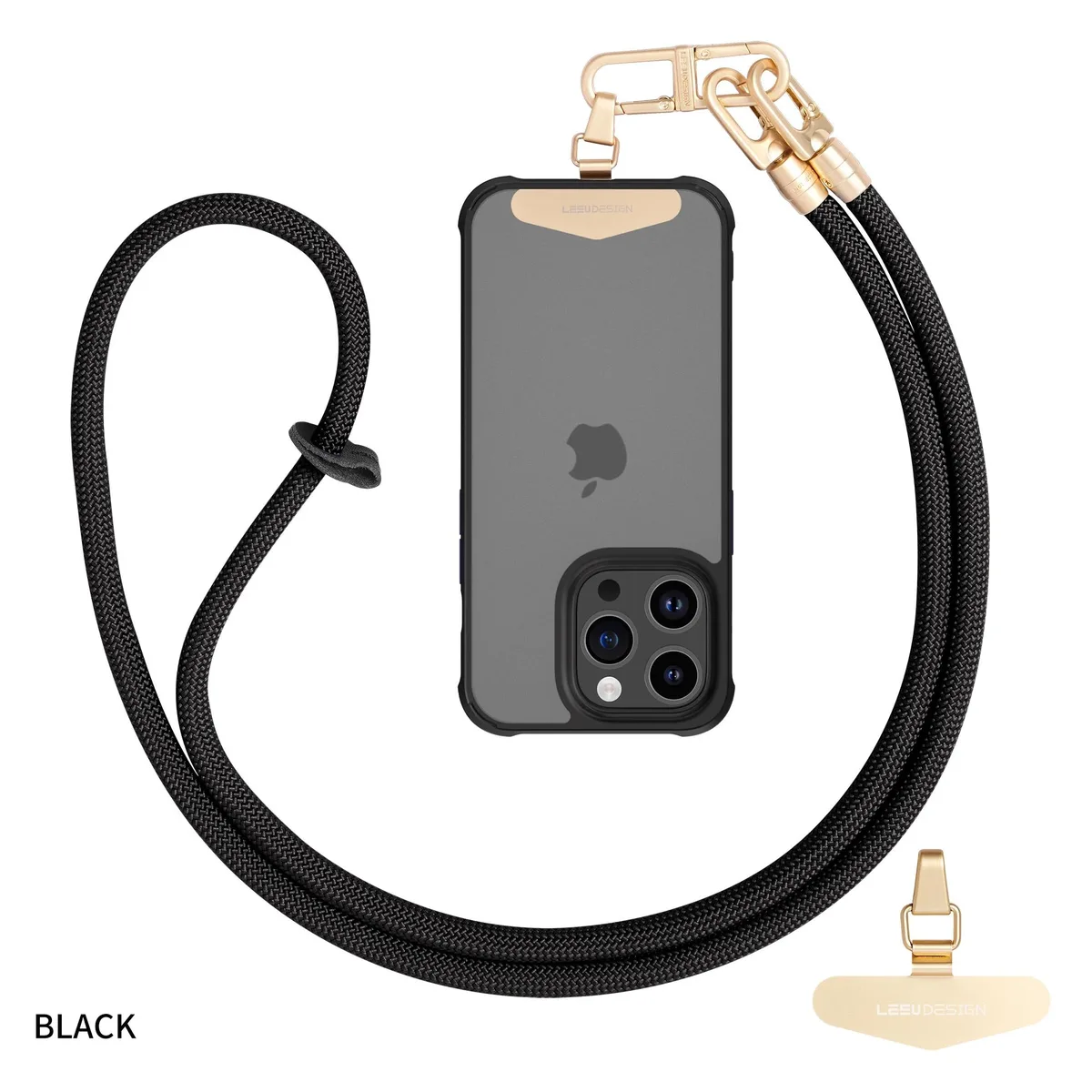 Beebo Beabo Beebo Beabo Phone Lanyard with Stainless Steel Clip Black 120cm — product photo