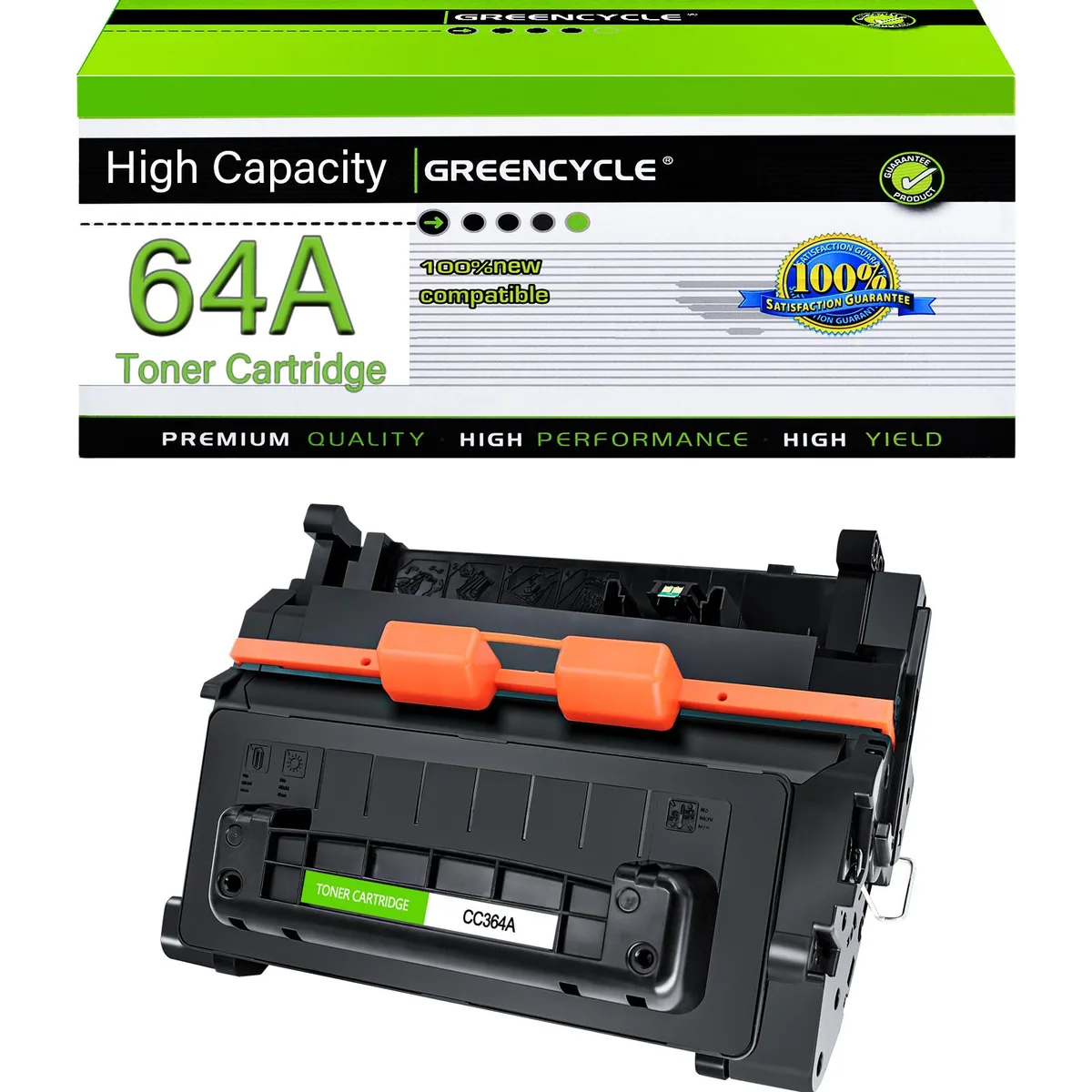 GREENCYCLE GREENCYCLE CC364A 64A Black Toner Cartridge for HP LaserJet P4014dn P4515n P4515tn 1PCS — product photo