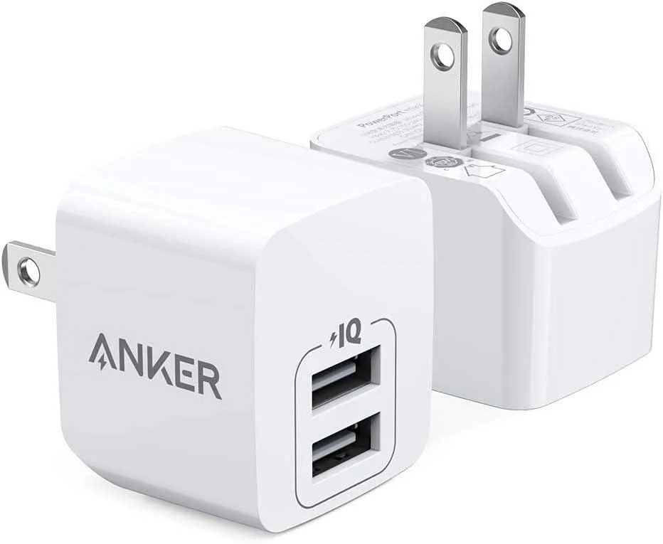 ONITOON ONITOON 2-Pack Dual Port 12W USB A Charger Foldable Plug — product photo