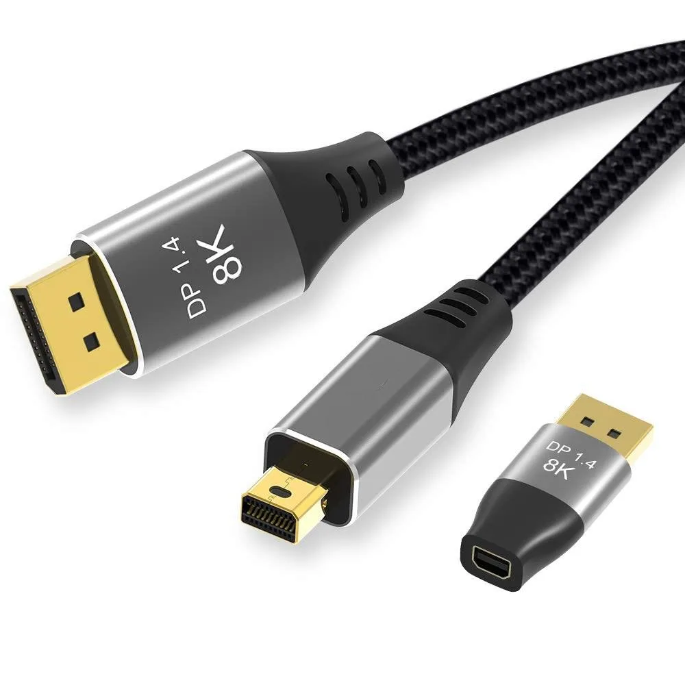 ESTONE ESTONE TJ-A091 Mini DP to DisplayPort 1.4 cable 3.3 ft 8K 60Hz 4K 144Hz — product photo