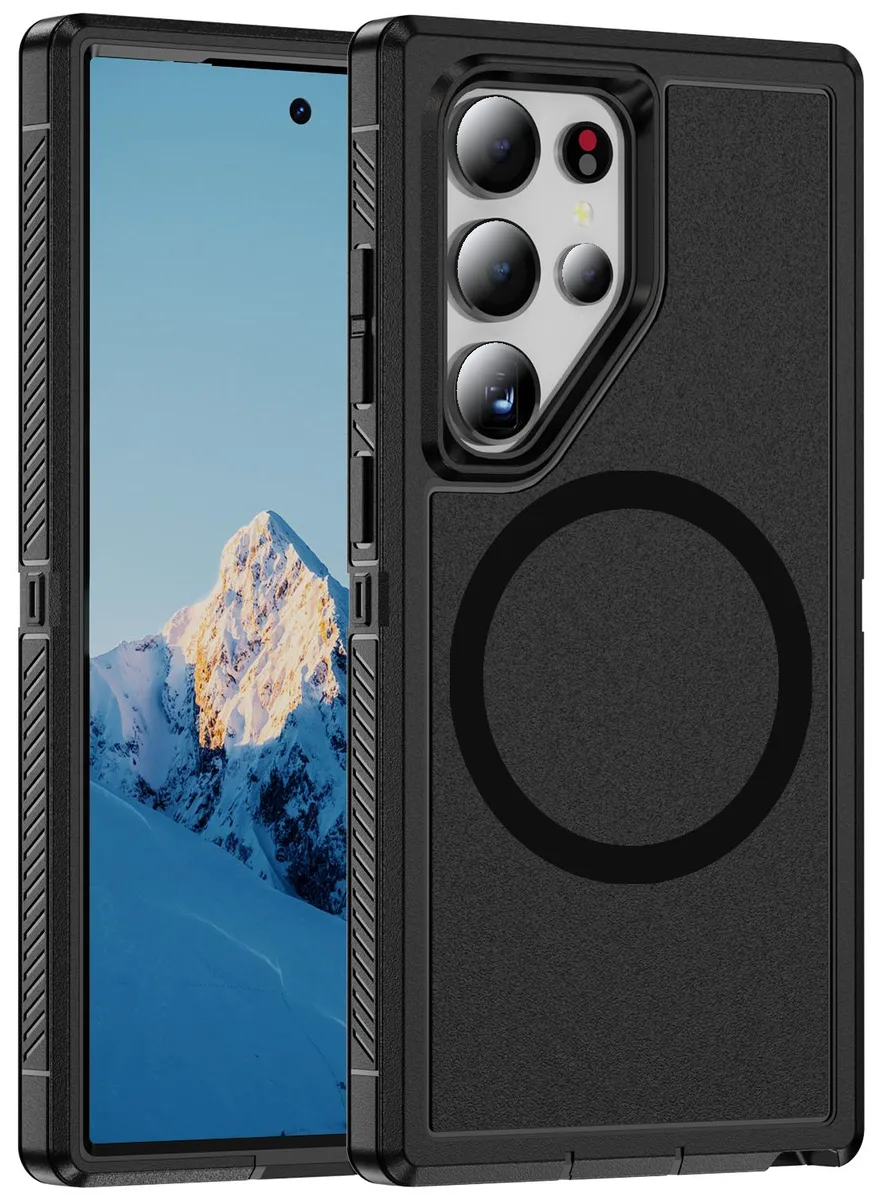 Nakedcellphone Nakedcellphone Tough Hybrid Case for Samsung Galaxy S25 Ultra 5G MagSafe Black — product photo