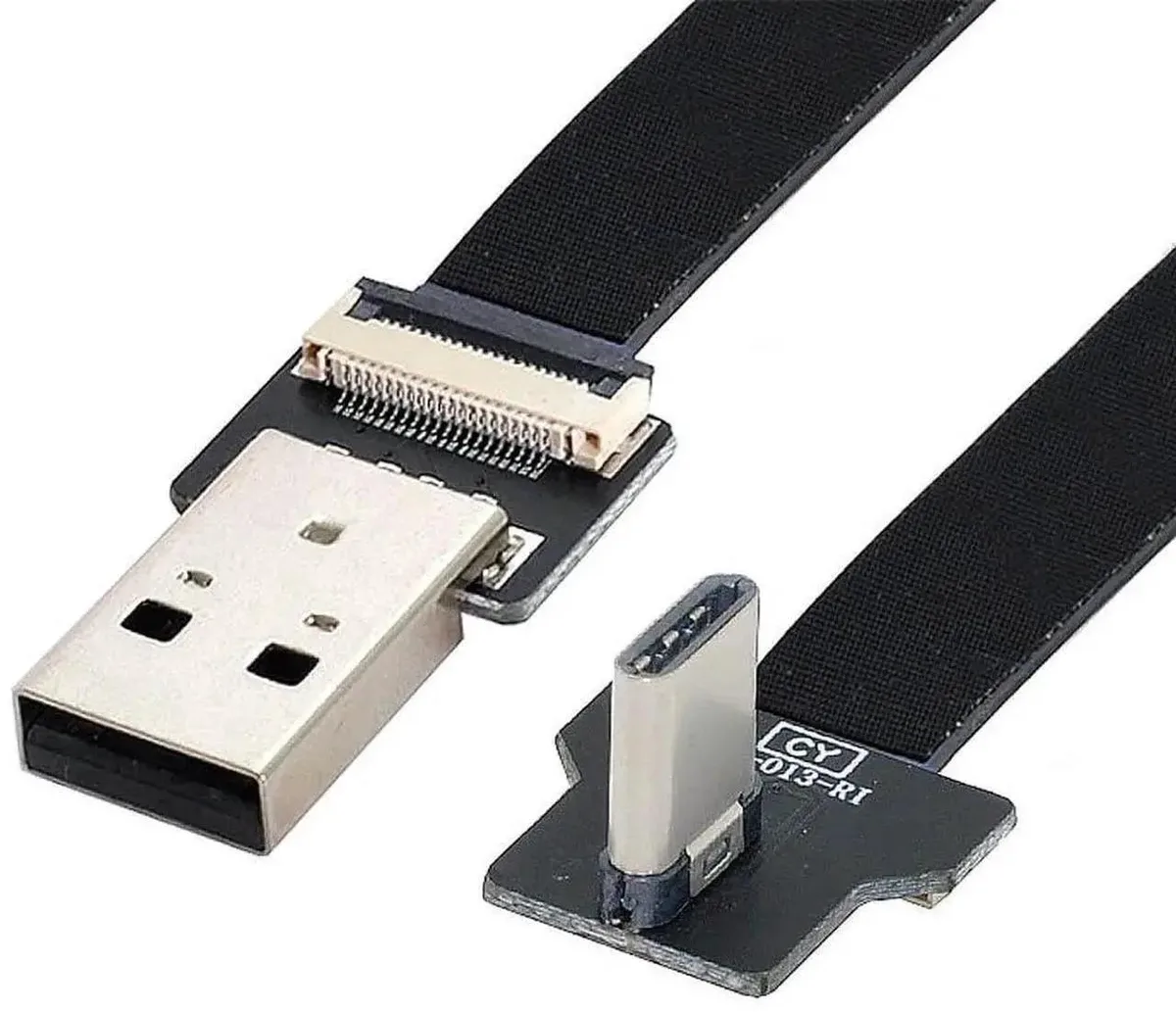 SMUGDESK SMUGDESK 0.5m USB 2.0 Right-Angle Type-A to USB-C Flat FPC Cable — product photo