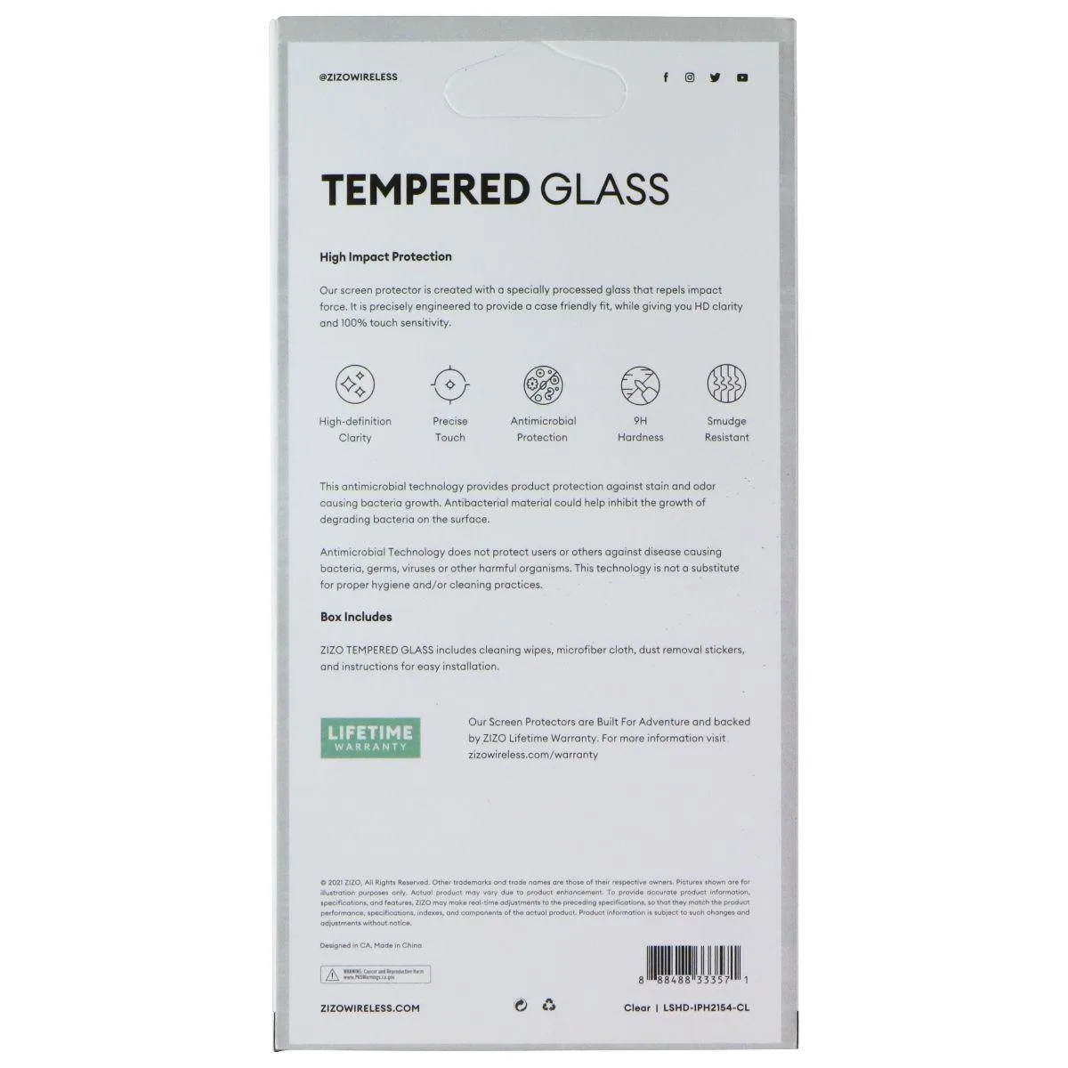 Clear tempered glass screen protector for iPhone 13 Mini
