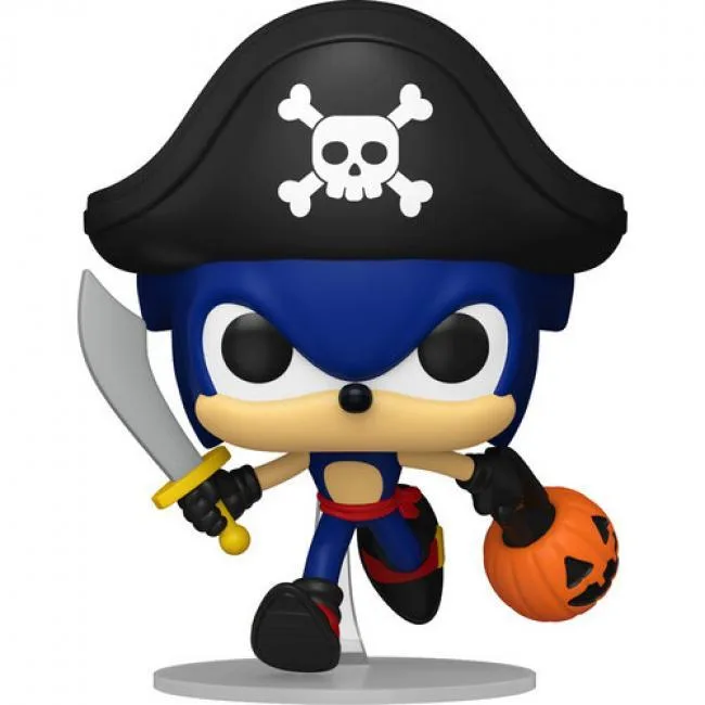 Funko POP! vinyl figure of Sonic the Hedgehog dressed as a pirate, approximately 4.5 inches tall