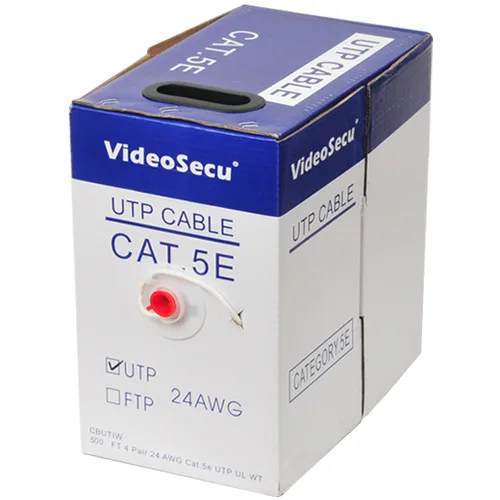 VideoSecu VideoSecu CBUT1W CAT 5E UTP Network Ethernet Cable 1000 ft 24 AWG — product photo