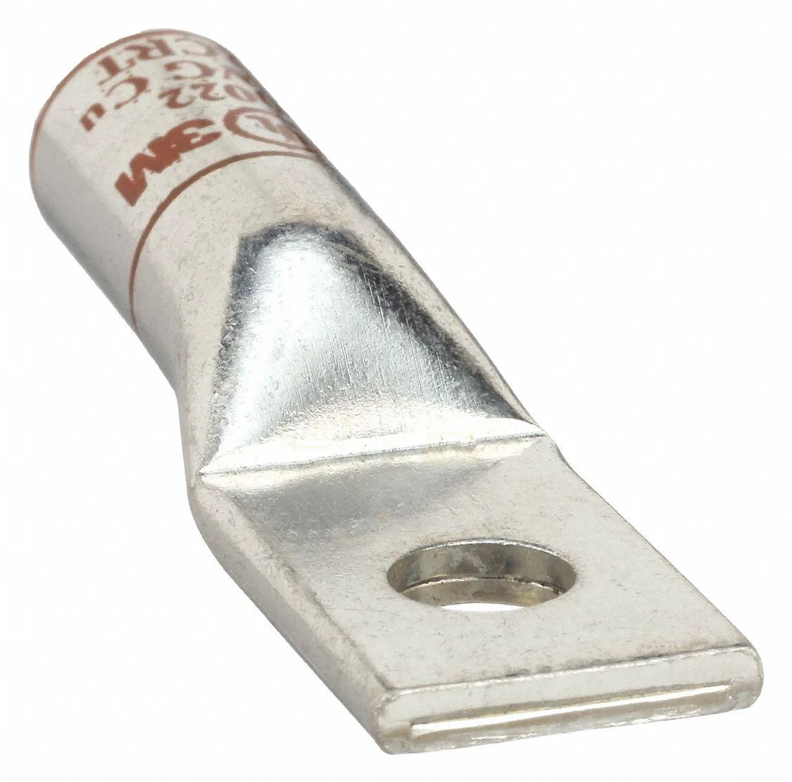Copper compression lug, straight tongue, brown colour code, pack of 25