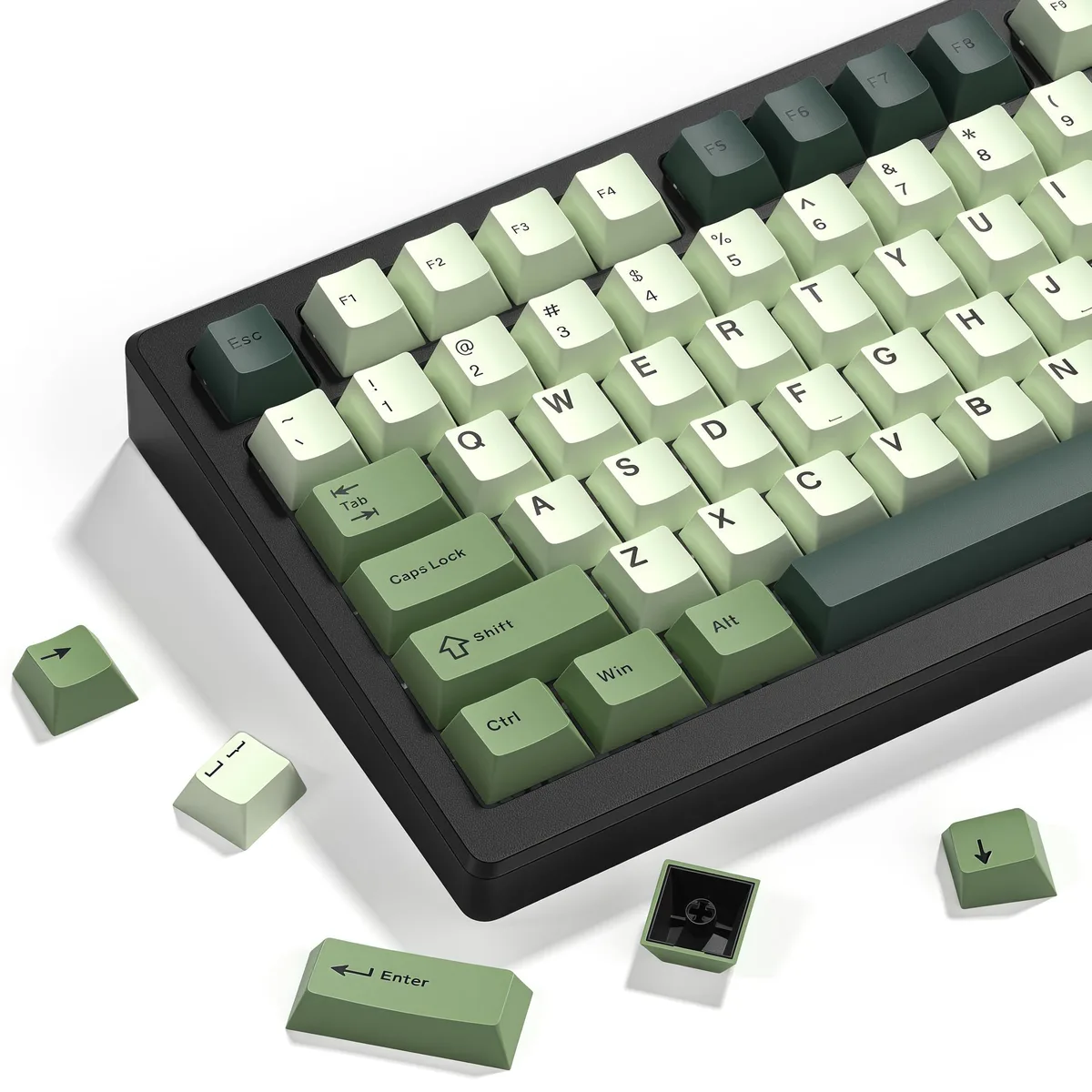 Womier Womier Matcha Green Double Shot PBT Keycaps Cherry Profile 138-key Set 60% 65% 75% 100% — product photo