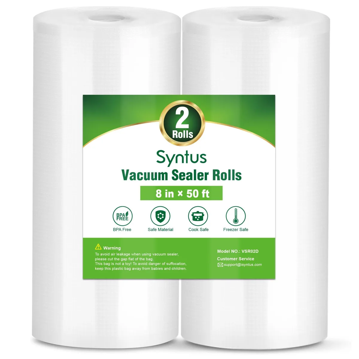  Syntus VSR02C 2 Roll 8" x 50' Vacuum Sealer Bags — product photo