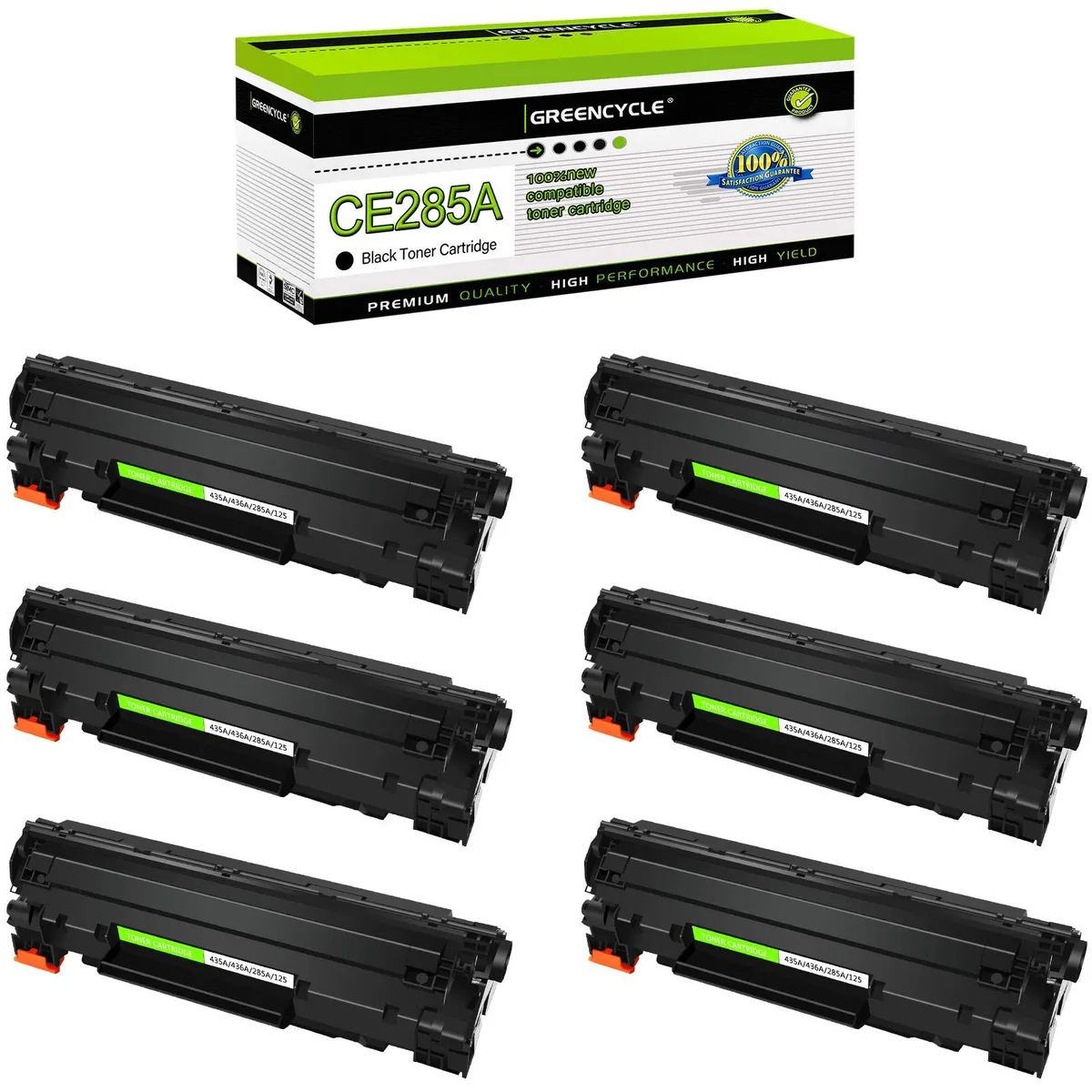 GREENCYCLE GREENCYCLE 85A CE285A Black Toner Cartridge 6-Pack — product photo