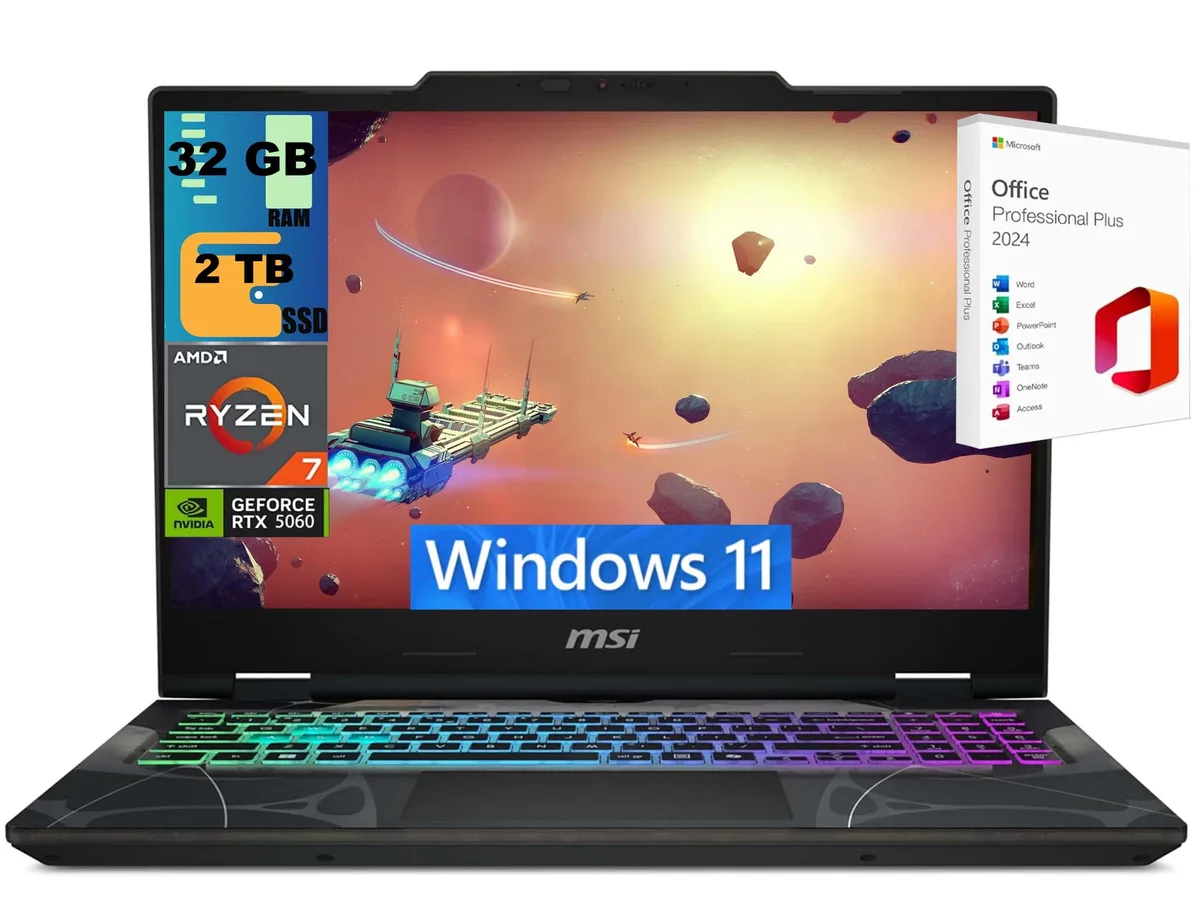MSI MSI Cyborg A15 gaming laptop Ryzen 7 260 RTX 5060 32GB 2TB 15.6 144Hz — product photo