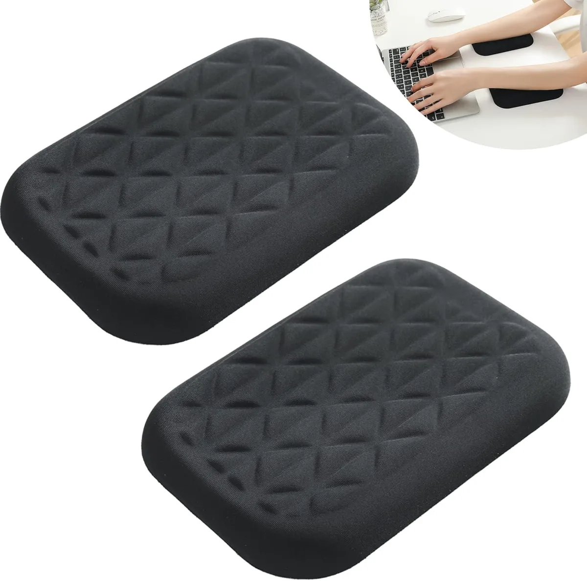 Emerson Emerson Wrist & Elbow Rest Pad 6.3 x 4.3 inch Black 2pcs — product photo