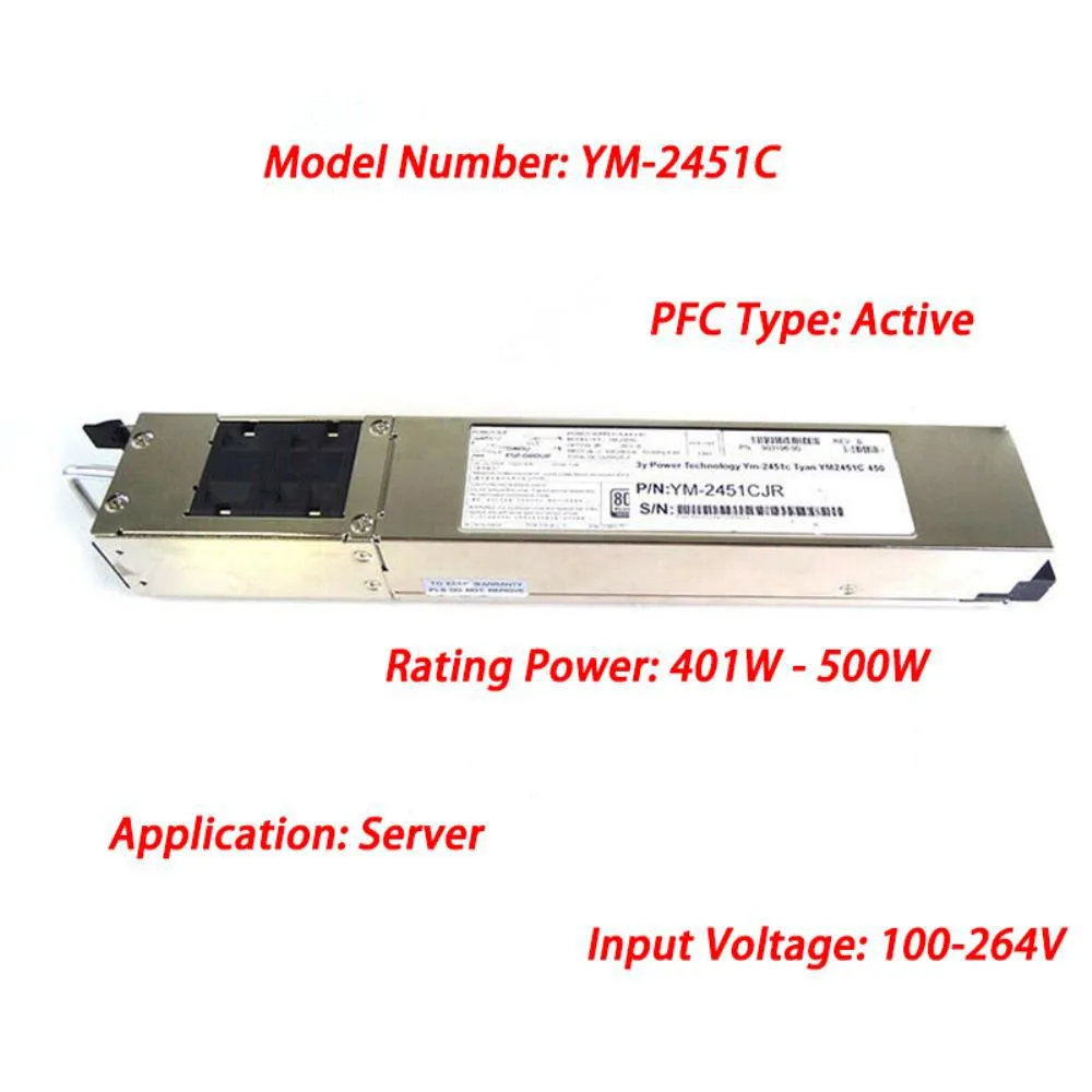 Graviton Graviton YM-2451C 450W redundant hot-swap server power supply — product photo